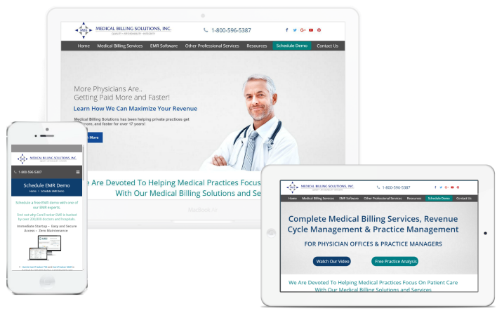 responsive medical billing company website design